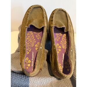 Hush Puppies Women's Size 8M Leather Forest Green Flats Slip On